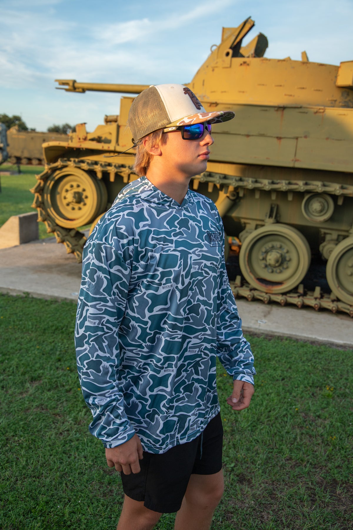 Marshline Supply Ghost Flight Camo DriFit Long Sleeve Hoodie